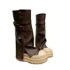Botas de caña alta con suela gruesa de 7 cm para mujer, nuevas botas versátiles de caña alta Otoño 2026, botas largas de jinete hasta la rodilla