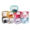 Bolsa de Ombro Colorida com Zíper Impermeável Bolsa de Armazenamento Transparente em PVC para Mulheres Bolsa Transparente Portátil para Uso Externo