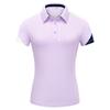 Ttygj Roupa de Golfe Primavera e Verão Feminina Camiseta de Manga Curta Tecido Respirável Top de Manga Curta Secagem Rápida