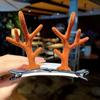 Diadema de Cuernos de Reno Navideños Pinza para el Pelo Afelpada para Mujer 2024 Nuevo Pinza Lateral Linda Aro para el Pelo Navideño para Niños Pinza para el Pelo