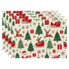 Amazon Manteles Navideños Muñeco de Nieve Árbol de Navidad Manteles Decoración de Mesa de Comedor Occidental Manteles Aislantes Fiesta Navideña
