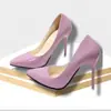 Salto alto europeu e americano de estrela 7cm, 10cm salto fino damasco sapatos femininos bico fino nude sapatos femininos simples