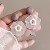 Pendientes de Ganchillo Flor Dopamina Dulce para Mujer, Nuevo Estilo Vacaciones de Verano, Pendientes Lindos Exagerados de Playa de Gama Alta para Mujer