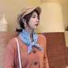 Novo Lenço Triângulo com Estampa de Leopardo para Outono e Inverno para Mulheres, Estilo Coreano, Versátil para Estudantes, Cachecol e Xale Quente de Lã Tricotada Dupla Face