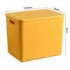 Caja de almacenamiento de plástico color Morandi caja de almacenamiento para armario ropa interior pantimedias caja de almacenamiento para snacks juguetes con tapa caja de almacenamiento