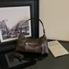 Atacado comércio exterior moda zíper personalizado 2026 novo design PU retrô estético encerado bolsa de ombro único transversal de axila