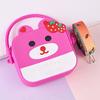 Bolsa de Mão Quadrada de Silicone Desenho Animado Urso Transversal de Ombro Único Bolsa de Silicone Roupas Infantis Bolsa com Combinação de Cores