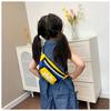 Porta-moedas Casual, Bolsa de Cintura Infantil, Pequena Bolsa de Ombro Patchwork de Cores Contrastantes, Bolsa de Ombro com Letras para Bebê Menina, Leve
