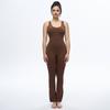 Calça modeladora de uma peça, macacão de ioga sem mangas, nude europeu e americano, calça de controle de barriga de alta intensidade, body esportivo