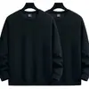 Nueva colección de otoño: Sudadera de color liso, cuello redondo, moderna y sin capucha para hombre, con corte holgado y casual y diseño versátil, perfecta como prenda básica para superponer.