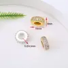 Oro de 18K Color Fuerte Duradero Micro-Incrustado Circonita Doble Fila Espaciador de Cuentas Material para Pulsera Collar DIY Accesorios de Cuentas