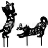 Nuevos Adornos de Hierro Transfronterizos para Jardín Animales Decorativos de Piso Inserciones Gatos, Perros, Conejos, Pollos Inserciones de Césped Huecos Adornos de Arte para Patio