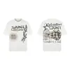 Saint Vintage Streetwear Americano Camiseta Holgada Vtg de Manga Corta para Hombre Camiseta Estampada Letra Retrato Camiseta Street