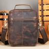 Bolso de Hombre Malute Bolso Bandolera Cruzado de Cuero Genuino para Hombre de Cuero Crazy Horse Vintage Europeo y Americano Bolso de Mano de Alta Gama