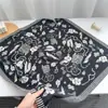 Pañuelo Cuadrado Pequeño de Imitación Seda Lana Algodón Lino, Nuevo Pañuelo de Seda Otoño e Invierno, Versátil para Viajes Diarios, Moda Retro, Chal Elegante de Alta Gama