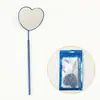 Espejo de Inspección con Forma de Corazón para Extensiones de Pestañas, Lente Rectangular, Antirrizado, Superficie de Espejo Antivaho, Espejo para Pestañas, Espejo Oral Redondo