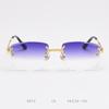 Gafas de sol sin montura europeas y americanas transfronterizas, Gafas de sol de marca de vanguardia con patillas de resorte para mujer, Gafas de sol de moda de alta gama con degradado para hombre