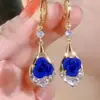 Pendientes de Borla de Flor Transfronterizos, Lujo Ligero, Pendientes de Alto Temperamento para Mujer, Diseño de Nicho, Joyería de Oreja Moderna y Sencilla para Mujer