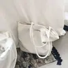 Estilo Ins coreano bolsa de lona de gran capacidad para empaquetar ropa, bolso de hombro único, bolso de mano simple, bolso grande para mujer, mochila para estudiante