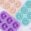 Molde para Donas con 6 Cavidades, Fácil de Desmoldar, Silicona de Grado Alimenticio, Molde Redondo Hueco para Pasteles, Herramientas de Repostería Transfronterizas