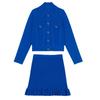 Conjunto de Moda Francesa de Luxo Feminino Nanyou: Conjunto de Duas Peças: Cardigã de Tricô com Lapela + Saia Curta com Babados