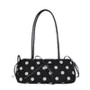 Bolso de axila con lazo de lunares estilo coreano para mujer, nuevo bolso baguette retro de gamuza 2026, bolso de mano y bolso de hombro de otoño