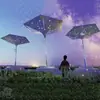 Gran Cenador con Forma de Paraguas de Acero Inoxidable, Pabellón Hongo de Parque, Estructura de Pabellón Nube Pétalo, Escultura de Árbol Paisajística