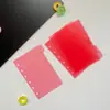 Núcleo de repuesto de hoja suelta Rojo Transparente, Divisor de almacenamiento de datos para cuaderno de hojas sueltas de 6 páginas, Núcleo de repuesto de hoja suelta A7.