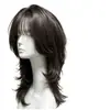 Peluca de Pelo Mullet de Alta Calidad para Mujer con Flequillo y Estilo Cola de Lobo, Versátil para Uso Diario y Cosplay, Peluca Realista de Cabeza Completa, Peluca de Fábrica de Xuchang