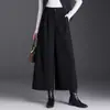 Pantalones Casuales de Lino Nuevos Otoño 2026 para Mujer, Cintura Alta, Adelgazantes, Cómodos, Suaves, Para el Trabajo, Sencillos, Largo Tres Cuartos, Pierna Ancha