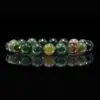Transfronterizo en stock Pulsera de Piedra Natural Ágata Indio Pulsera de Cuentas Redondas de Colores 8 10mm Pulsera de Cadena de Cuentas de Piedra Natural