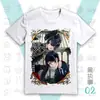 Camiseta Anime Guzi Mordomo de Preto Manga Curta Modal Dropshipping