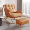 Sillón mecedor de lujo ligero y perezoso, reclinable de ocio para balcón estilo italiano, sofá con estampado de pata de gallo para sala de estar y dormitorio, mecedora para adultos