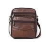 Bolsa de Ombro Masculina Personalizada de Couro Genuíno Transfronteiriça, Bolsa Transversal de Ombro Estilo Vertical, Bolsa de Ombro Masculina de Couro de Vaca para Viagem de Negócios