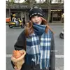 Bufanda Cuadros de Mezcla de Lana Rosa Girly de Alta Calidad para Mujer Otoño Invierno Estilo Británico Borlas Calentador de Cuello para Hombre Fabricante