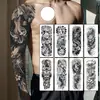 Tatuagem Temporária Completa de Braço com Flores e Ervas para Homens e Mulheres à Prova d'Água Duradoura Tinta Suco Alta Qualidade Não Refletiva Novo Estilo 2025