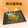 Sartén Parrilla Redonda Comercial Estilo Coreano 295mm Sin Humo Antiadherente con Rejilla de Parrilla de Piedra Maifan