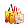 Bolsa Laminada No Tejida de PP Impresión a Color Publicitaria Bolsa Prensada a Máquina Estéreo Laminada Bolsa de Regalo de Compras No Tejida Personalizada Logo