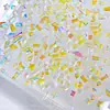 Set de 12 piezas de accesorios para arte de uñas con cristales brillantes de fondo plano y forma irregular, en el mismo estilo que las decoraciones de uñas iridiscentes de aurora translúcida de Wen Jingling