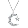 Green Sky Joyería de moda sencilla Collar de Luna + estrella de Diamante Blanco estilo de moda personalizado collar entrega de una sola pieza para mujeres