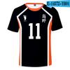 Camiseta Cosplay de Menino de Vôlei Nova Transfronteiriça Estampa Digital 3D Roupa de Personagem Casual Esportiva Masculina e Feminina Manga Curta