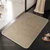 Alfombra de Piso Tejida de Lino para Baño 2026 Estilo Nuevo Entrada al Baño Absorción de Agua Secado Rápido Felpudo Antideslizante para Lavabo