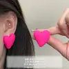 Pendientes de Aro Cuadrado Geométrico Color Caramelo Forma de C 2026 Nuevos de Moda Rosa Neón Rojo Pinzas para Oreja sin Perforación para Mujeres