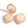 Pente para Meninas Pente Dobrável em Formato de Pêssego Pente com Air-bag Pente Espelho Cosmético Mini Portátil Pente com Almofada de Cabelo Peça Única