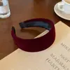Diadema Ancha de Terciopelo de Color Sólido para Otoño e Invierno Moda Coreana de Gama Alta Versátil Pinza Francesa Adelgazante para el Rostro Accesorio para el Cabello