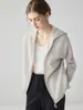 Cárdigan de punto de cachemira con capucha y cremallera, tejido de panal, para mujer, Otoño/Invierno 2026, Engrosado, Cálido, Holgado, Abrigo Suéter