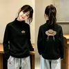 Camiseta Interior de Polar para Niña con Cuello Medio Alto Manga Larga Infantil Bonita Niña Pequeña Elegante Ropa Interior Otoño e Invierno