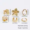Anel Aberto Exagerado Personalizado Mais Vendido no Exterior Moda Floral Barroco Forma Irregular Anel de Combinação para Empilhar
