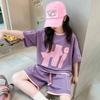 2024 Verano Nueva Moda Traje de Verano Casual Deportivo para Niña Mediana y Grande Conjunto de Dos Piezas de Manga Corta para Niños