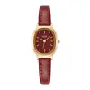 Relógio Gedi Fashion Tendência Pulseira de Couro Vermelho Âncora, Relógio Feminino Único de Quartzo Vermelho, Relógio de Pulso Simples Retrô